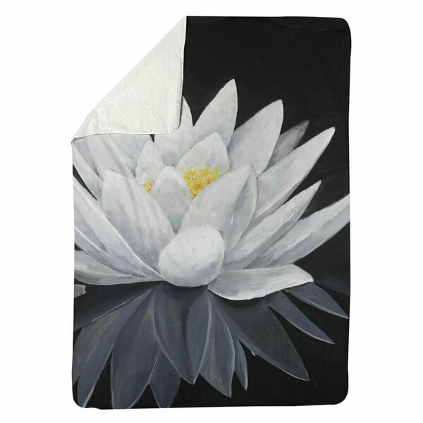 Begin Home Decor 60 x 80 in. Lotus Flower with Reflection-Sherpa Fleece Blanket 5545-6080-FL198